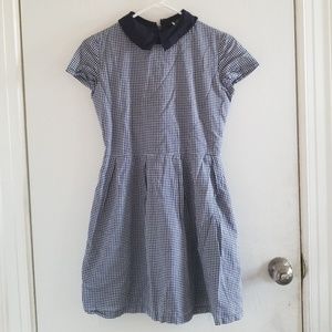 Adorable peter pan collar a-line gingham dress